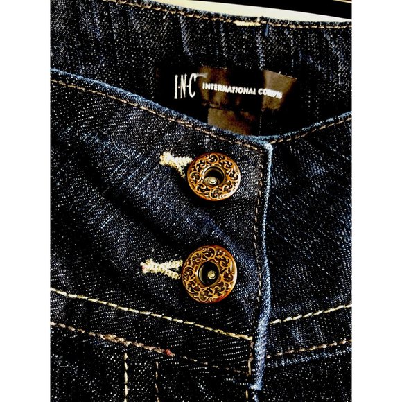 INC International Concepts Jeans Low RISE SZ 2 Bootleg Dark Wash Stretch - Picture 3 of 10